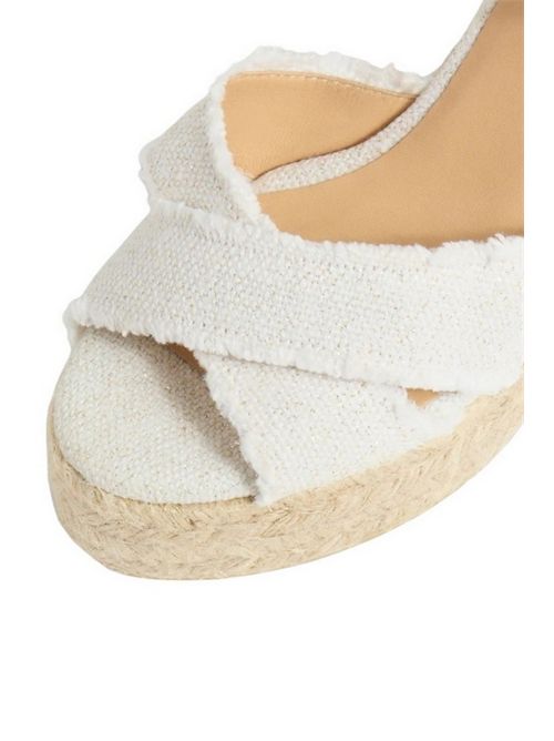 Bromelia women's espadrilles in ivory metallic linen Castaner | BROMELIA8EDBLANCO ORO